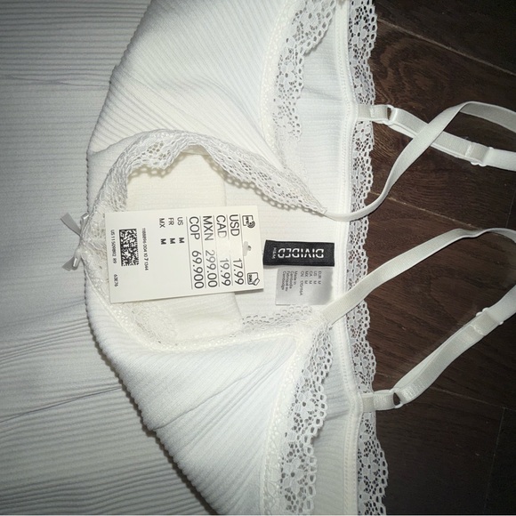 H&M White Lace Trim Mini Dress - Picture 1 of 3